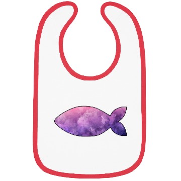 Discover Fish purple watercolor Bibs
