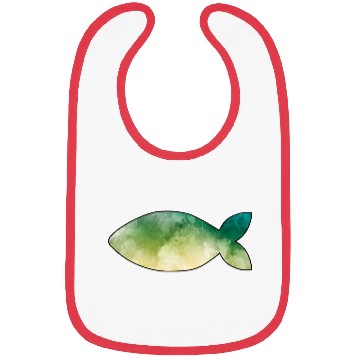 Discover Fish green watercolor Bibs