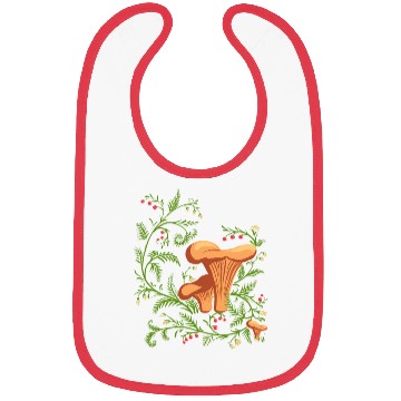 Discover Forest Mushrooms Floral Fungi Ukrainian Vyshyvanka Bibs
