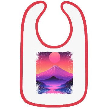 Discover Mount Fuji Aesthetic Japan Sight Vaporwave Volcano Bibs