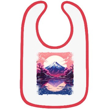 Discover Vaporwave Aesthetic Japan Sight Mount Fuji Volcano Bibs