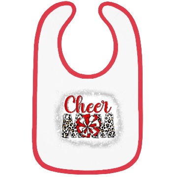 Discover Cheer Mom Leopard Cheerleader Bleached Mother Bibs