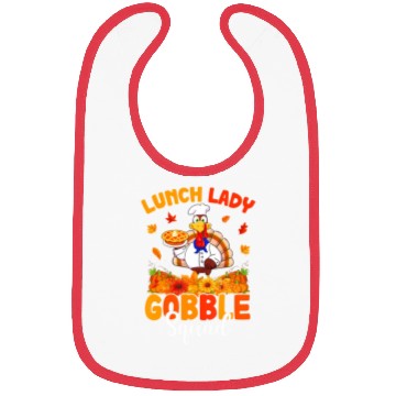 Discover Funny Lunch Lady Autumn Turkey Gobble Happy Bibs