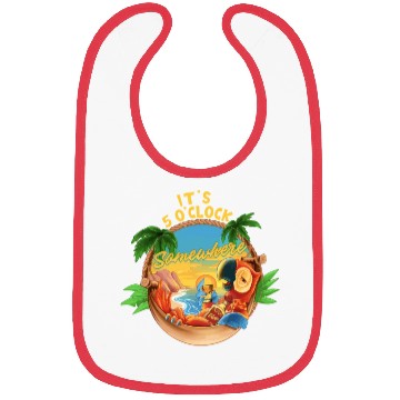 Discover It Is 5 O'Clock Somewhere Parrot Drinking Summer Bibs