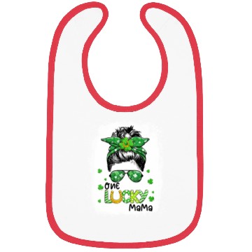Discover One Lucky Mama St Patric Day Mom Mother Shamrock Bibs