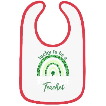 Discover Lucky To Be A 3Rd Grade Teacher St Patric Day Leop Bibs