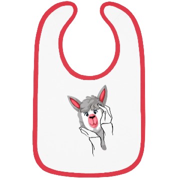 Discover Funny llama in hands Bibs