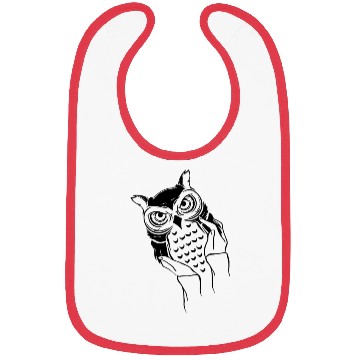Discover Cute Owl in Hands Bibs