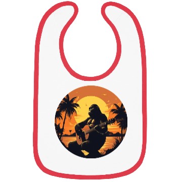 Discover Gorilla with Acoustic Guitar in Sunset Bibs