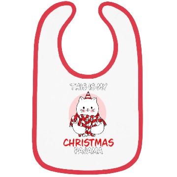 Discover This Is My Christmas Pajama Cat In Candy Canes Bibs