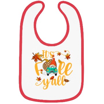 Discover Autumn Gnome It's Fall Y'all Pumpkin Yellow Leaf Bibs