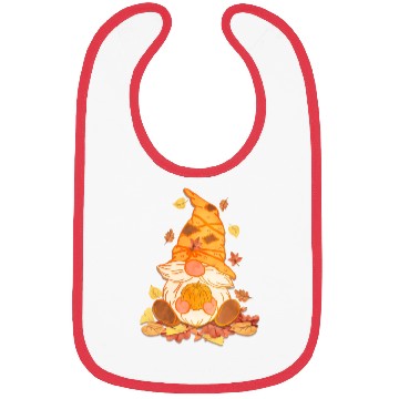 Discover Fall Gnome Autumn Leaves Funny Halloween Pumpkins Bibs