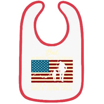 Discover Dad Throws At You Liberal Child USA Flag Bibs