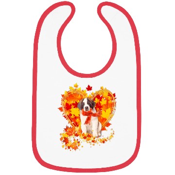 Discover Autumn Leaf Heart Saint Bernard Scarf Fall Lover Bibs