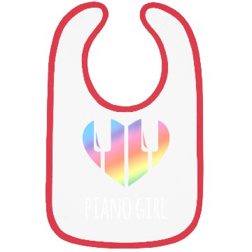 Discover Piano Girl with Rainbow Heart Bibs