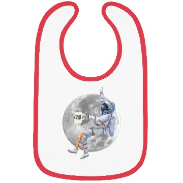 Discover Coffee Astronaut Relaxing On The Moon Bibs