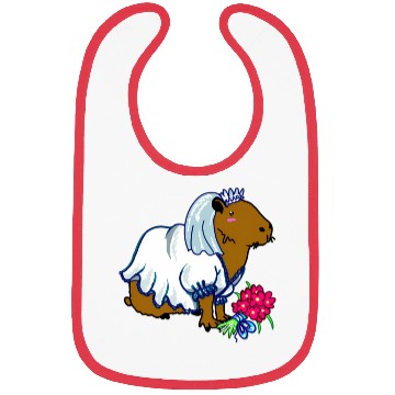 Discover Capybara Bride In A Wedding Dress Illustration Bibs