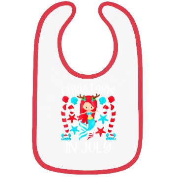 Discover Christmas In July Cute Mermaid Summer Bibs