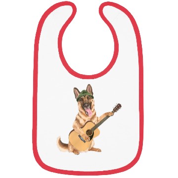 Discover Dog playing the acoustic guitar - German Shepherd Bibs