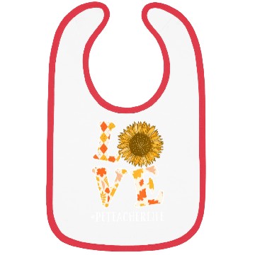 Discover PE Teacher Love Autumn Fall Sunflower Bibs