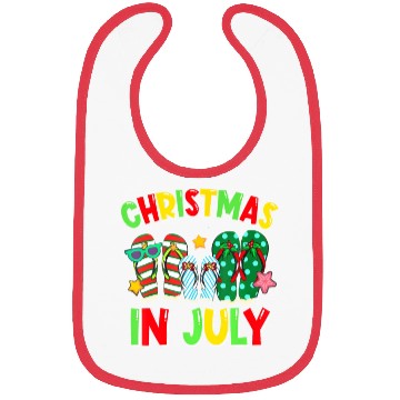 Discover Christmas in July Flip Flops Summer Vacation Bibs