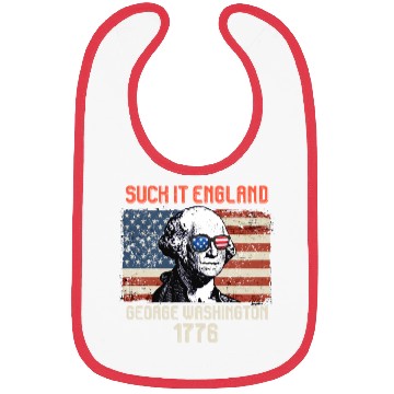 Discover Suck it England George Washington 1776 USA Bibs