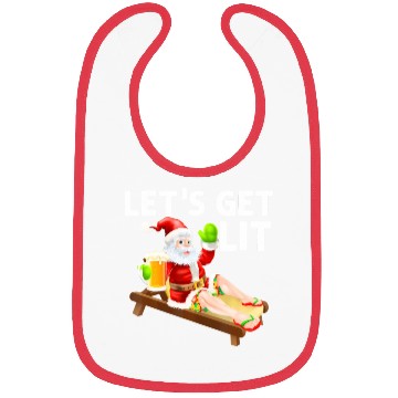 Discover Lets Get Lit Santa Funny Christmas In July Santa Bibs