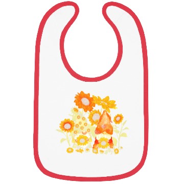 Discover Unique Sunflower Gnome For Hippies & Gardener Bibs