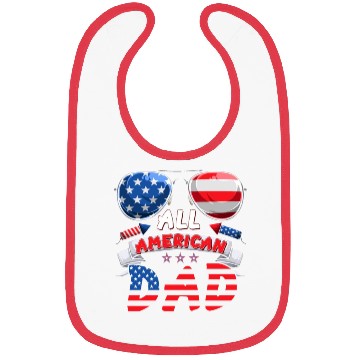 Discover All American Dad US Patriots Fathers America Party Bibs