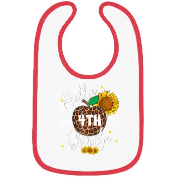 Discover 4th Grade Back To School Leopard Print Sunflower Bibs