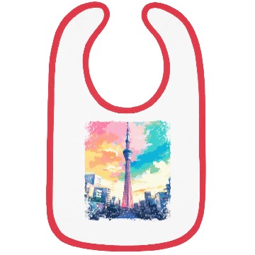 Discover Tokyo Skytree Vaporwave Aesthetic Japanese Sight Bibs