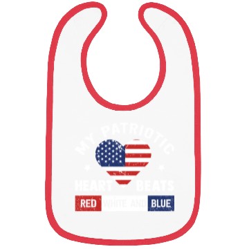 Discover My Patriotic heart red white blue 4th of July Bibs