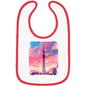Discover Vaporwave Aesthetic Skytree Tokyo Japanese Sight Bibs