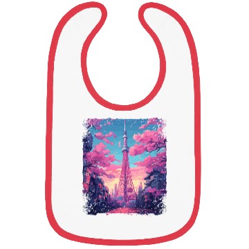 Discover Vaporwave Aesthetic Skytree Tokyo Japanese Sight Bibs