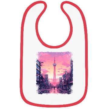 Discover Aesthetic Vaporwave Skytree Tokyo Japanese Sight Bibs
