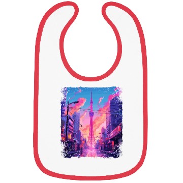 Discover Vaporwave Aesthetic Japanese Skytree Tokyo Sight Bibs