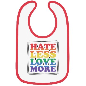 Discover Vintage LGBT Pride Month Hate Less Love More Bibs