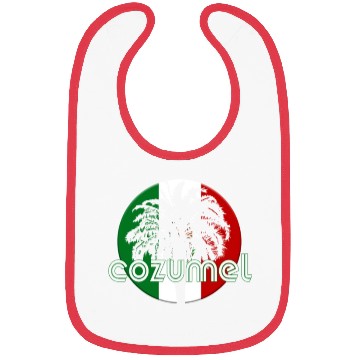 Discover Cozumel Mexico Flag Native Palm Tree Mexican Bibs