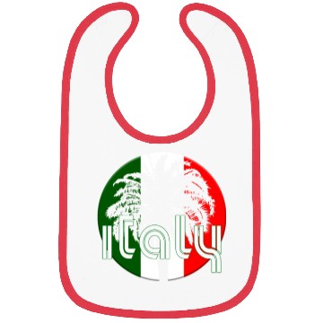 Discover Italy Flag Native Palm Tree Italian Bibs