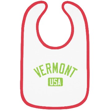 Discover Vermont Usa Arched Text Distressed Lime Green Prin Bibs