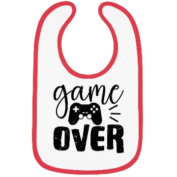 Discover Game Over Funny Bibs