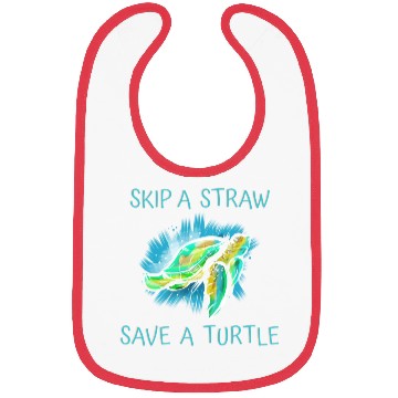 Discover Skip A Straw Save A Turtle Tortoise Bibs