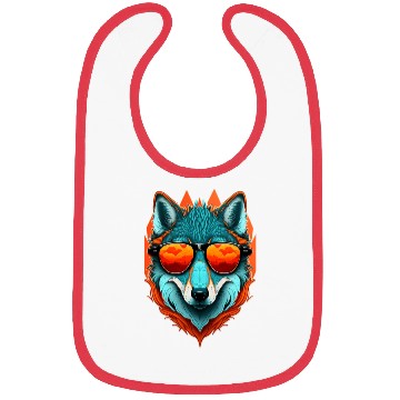 Discover Animals - Wolf Wearing Sunglasses Bibs