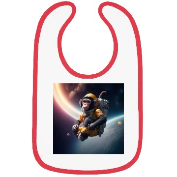 Discover monkey in outerspace Bibs
