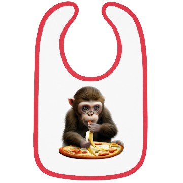 Discover Monkey enjoying banana pizza Bibs