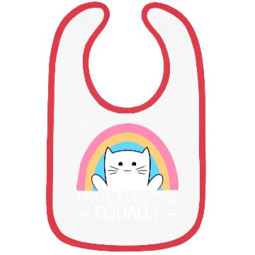 Discover I Hate Everyone Equally Funny Cat Lover Rainbow Bibs