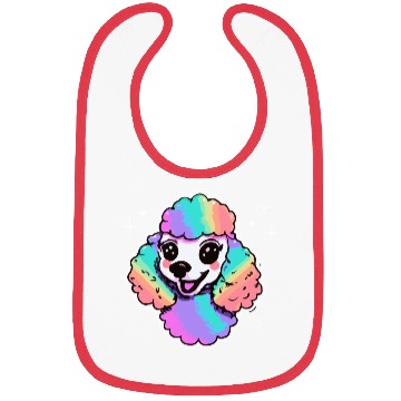 Discover Rainbow Poodle Dog Lover Puppy Bibs