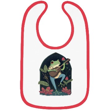 Discover Cottagecore Aesthetic Frog Playing Banjo Bibs