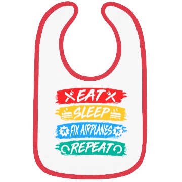 Discover Eat Sleep Fix Airplanes Repeat Aircraft Mechanic Bibs