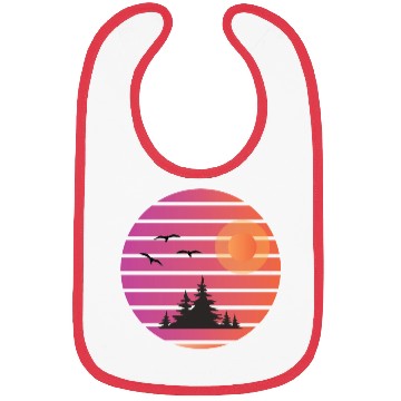 Discover Retro Sun pine tree design Bibs